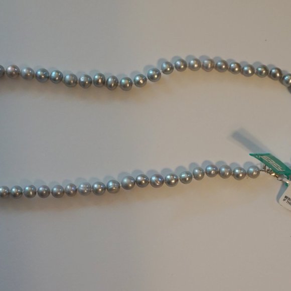 NWT EFFY Gray Freshwater Pearl Necklace Silver clasp - Picture 8 of 8